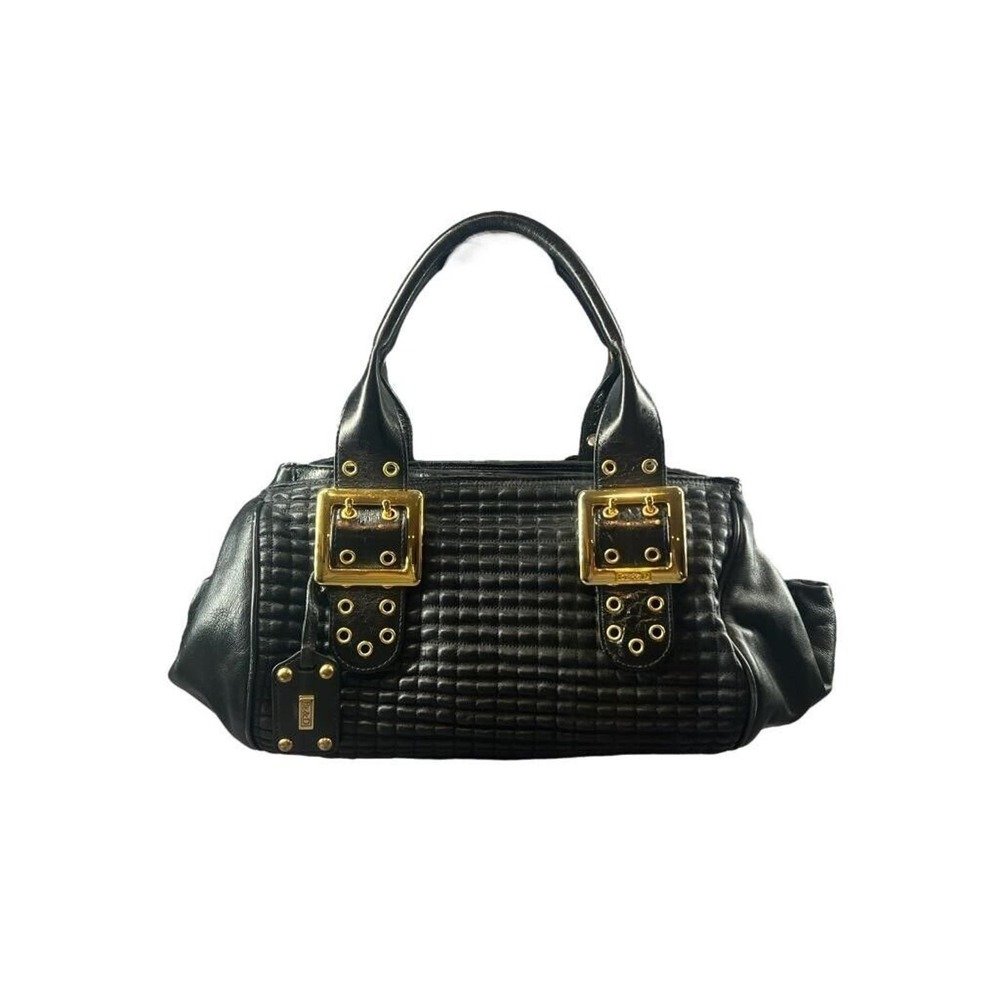 BE & D NEW YORK Bag COSETTE Tote Purse Leather Lg Black Shoulder Bag w COA